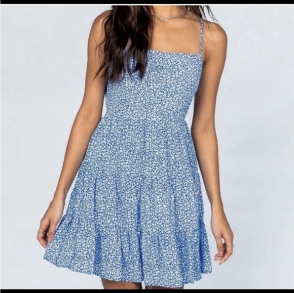 Princess Polly Tropez Mini Dress in Blue - Picture 1 of 8